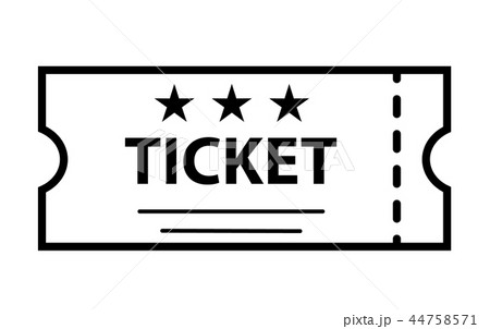 outline ticket icon on white background.  outline ticket icon on white background.  44758571