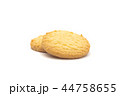 one side of two butter cookies on white background 44758655
