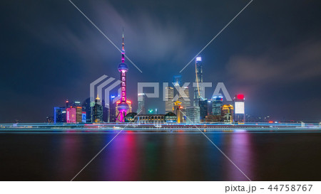 Shanghai city skyline Pudong side. 44758767
