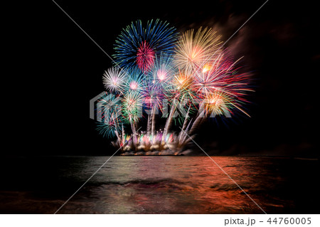 colorful fireworks at night for celebration colorful fireworks at night for celebration 44760005