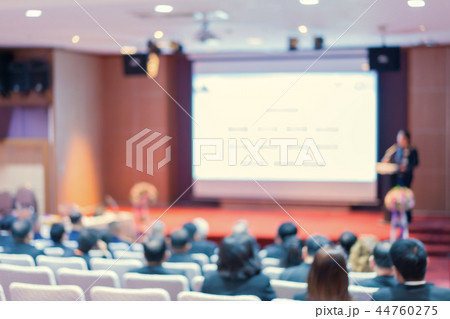 Abstract blurred of Speakers on stage with people 44760275