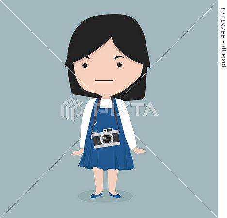 Small girl with a camera Small girl with a camera 44761273