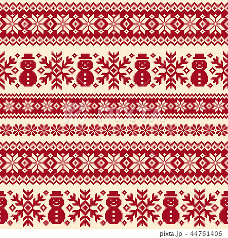 雪だるまのノルディック柄, 雪だるまのノルディック柄, 44761406