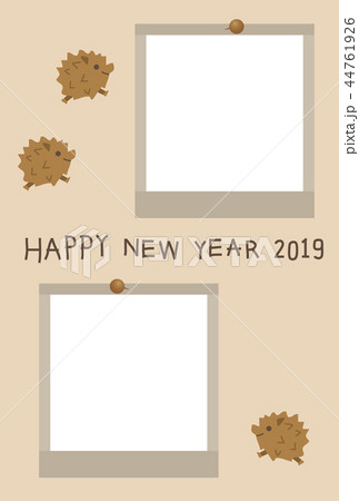 2019年亥年年賀状 2019年亥年年賀状 44761926
