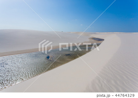 White sand dunes panorama from Lencois, Brazil White sand dunes panorama from Lencois, Brazil 44764329