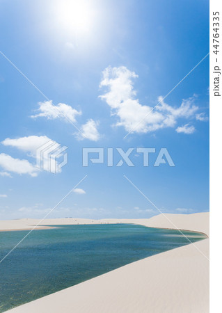White sand dunes panorama from Lencois, Brazil White sand dunes panorama from Lencois, Brazil 44764335