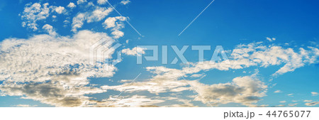 Vibrant color panoramic sky with cloud. 44765077