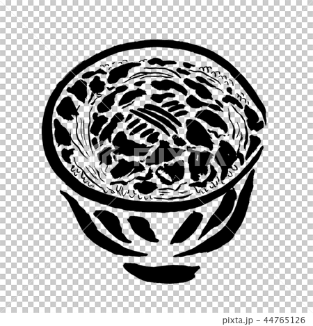 筆で描く料理 イラスト 牛丼のイラスト素材