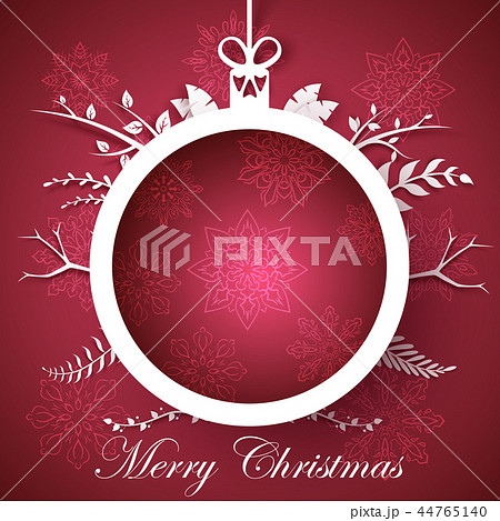 Happy new year, Merry christmas ball - winter illustration. 44765140