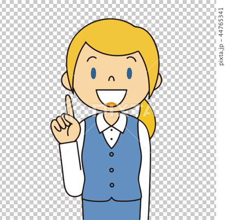オフィスの女性 指さし イラストのイラスト素材