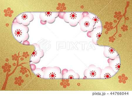 梅01（年賀状素材） 44766044