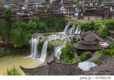 Furong ancient village and waterfall - Hunan China Furong ancient village and waterfall - Hunan China 44766136