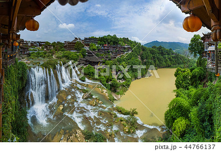 Furong ancient village and waterfall - Hunan China Furong ancient village and waterfall - Hunan China 44766137