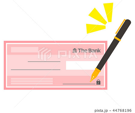 小切手　チェック　小切手帳　ペン 44768196