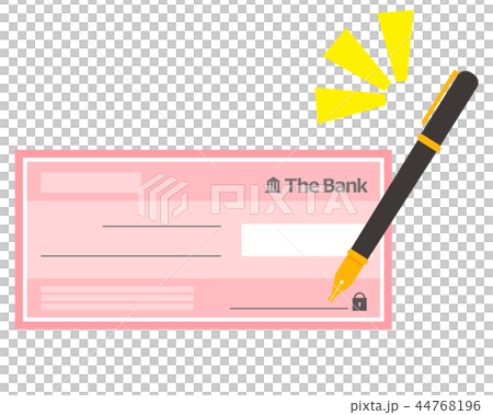 小切手　チェック　小切手帳　ペン 44768196