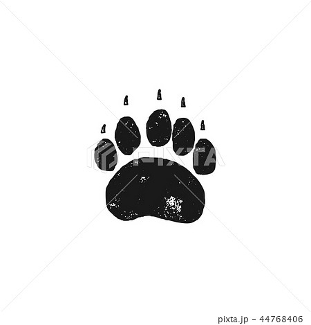 Bear Footprint Wild Animal Paw In Silhouette のイラスト素材