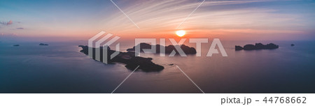 Aerial drone view of tropical islands Aerial drone view of tropical islands 44768662