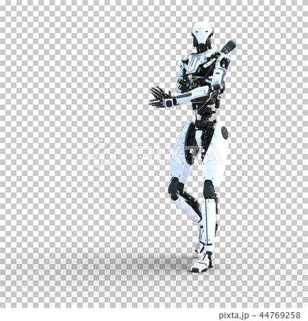 Humanoid robot perming3DCG Illustration material 44769258