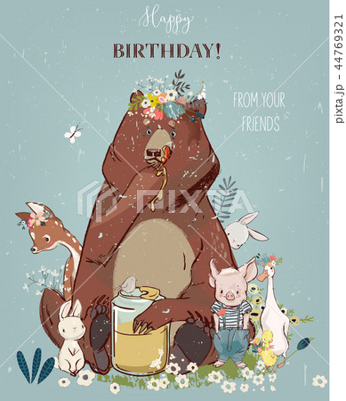 birthday cute animals 44769321