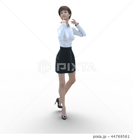 ポーズするビジネスウェアの女性 perming3DCGイラスト素材 ポーズするビジネスウェアの女性 perming3DCGイラスト素材 44769561