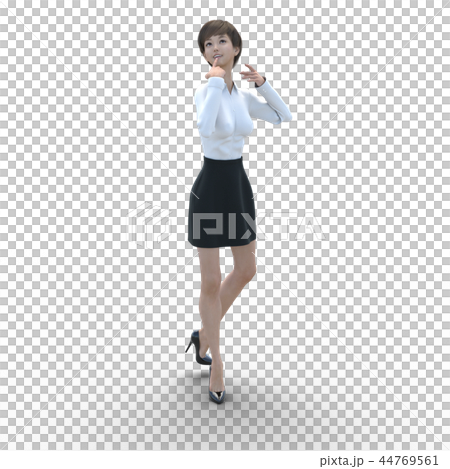ポーズするビジネスウェアの女性 perming3DCGイラスト素材 ポーズするビジネスウェアの女性 perming3DCGイラスト素材 44769561