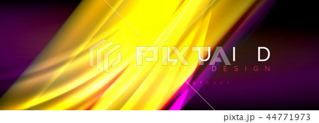 Fluid color wave line background. Trendy abstract layout template for business or technology 44771973