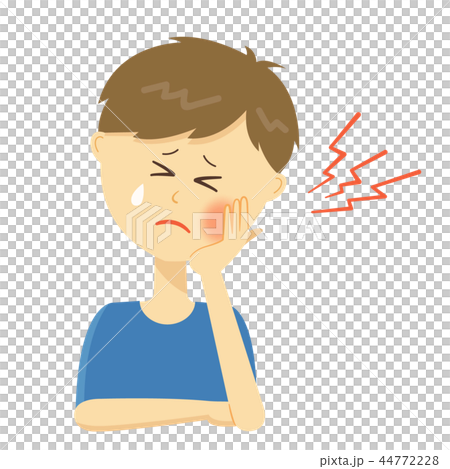 Male upper body _ tooth decay Male upper body _ tooth decay 44772228