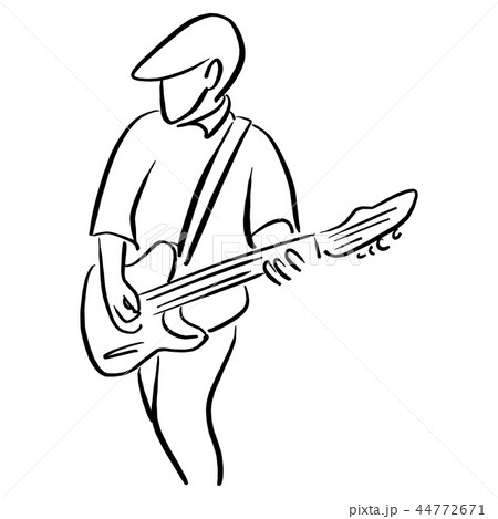 man with an electric guitar vector illustration  44772671