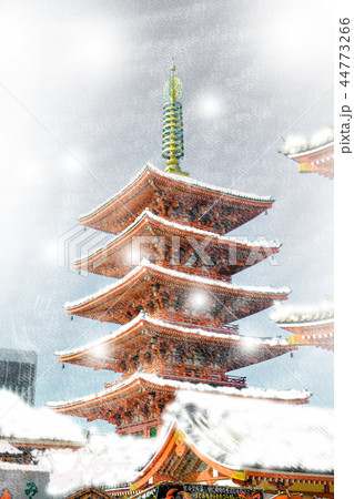 五重の塔　雪 44773266