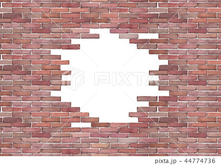 Watercolor Brick Wall Isolated On White Backgroundのイラスト素材