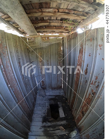 Toilet in the village with a hole in the floor 44776307