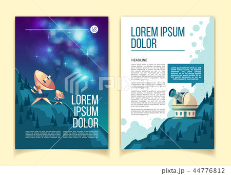 cartoon template of astronomy brochure 44776812