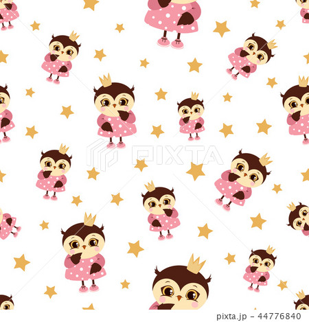 pattern with owl in crown 44776840