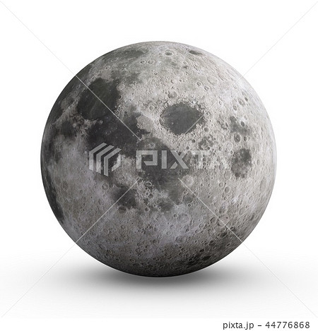 3d Rendering Moon Isolated On Whiteのイラスト素材