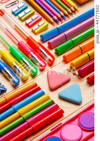 The office stationery is laid out on the secretary table 44777602