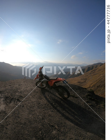 Enduro motorcycle in the mountains of Georgia 44777736