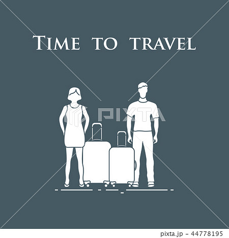 Man and woman with suitcases Time to travel. 44778195