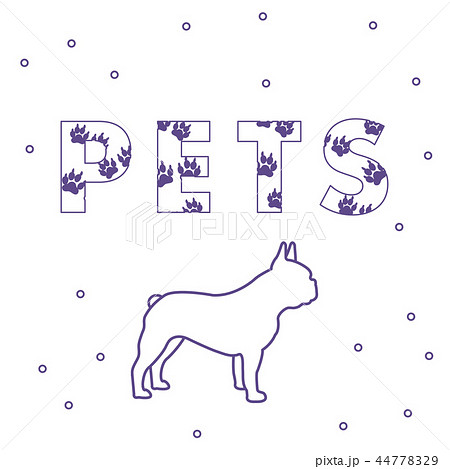 Dog and and the inscription Pets with traces Dog and and the inscription Pets with traces 44778329