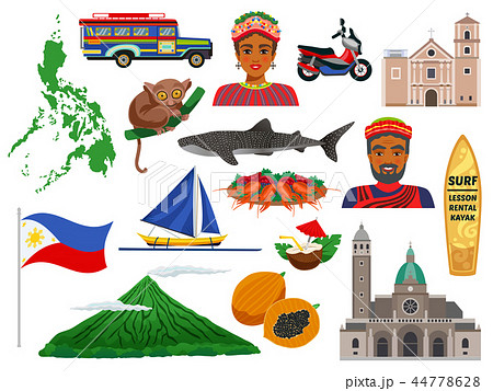 Philippines Travel Setのイラスト素材 44778628 Pixta
