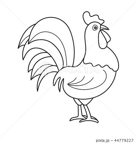 Coloring page outline of cartoon cock. Vector... - Stock Illustration  [44779227] - PIXTA