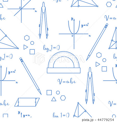 Mathematical scientific vector seamless pattern 44779254