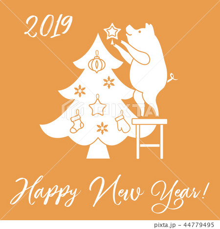 Piglet decorates the Christmas tree 44779495