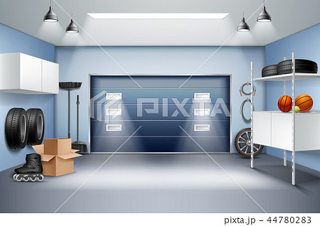 Garage Interior Realistic Composition  44780283