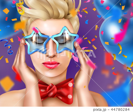 Woman Realistic Carnival Poster Woman Realistic Carnival Poster 44780284