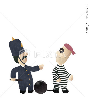 Watercolor cop  and convict 44780760