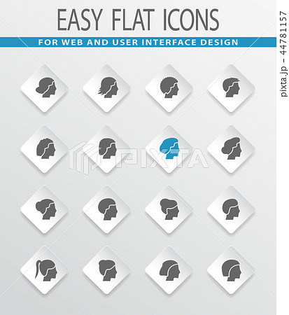 Womans hairstyles icons set Womans hairstyles icons set 44781157