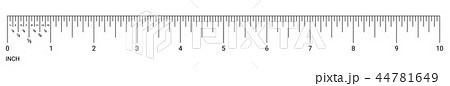 Ruler inch measurement numbers vector scale 44781649