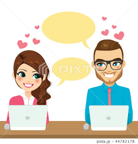 Working Flirting Couple Working Flirting Couple 44782178