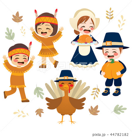 Cute Thanksgiving Character Collection Cute Thanksgiving Character Collection 44782182