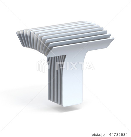 Curved paper sheets Letter T 3Dのイラスト素材 [44782684] - PIXTA